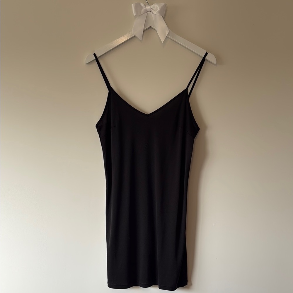 Black Slip Dress with mesh t shirt dress